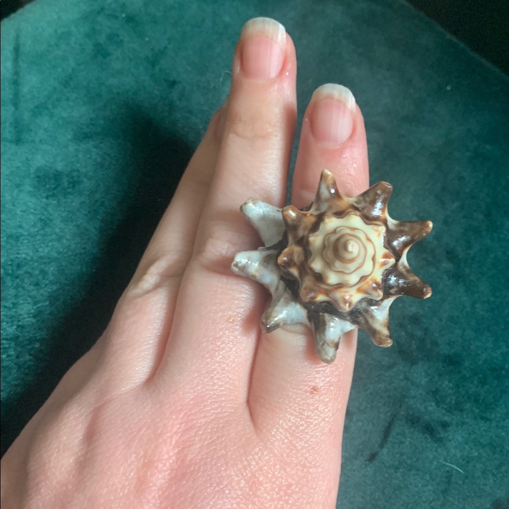 Statement Shell Cocktail Ring - image 1